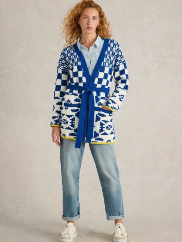 GEO MIX CARDI in BLUE MULTI<White Stuff Best