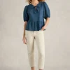 GINA TIE TOP in FRENCH NAVY<White Stuff Clearance
