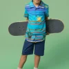 Giraffe Stripe SS Shirt in BLUE MULTI<White Stuff Hot