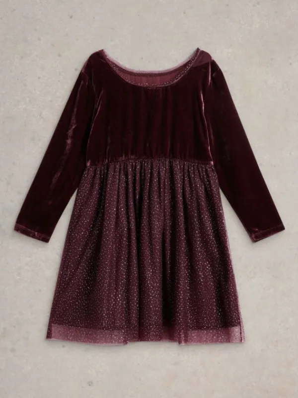 Girls Arabella Dress in DK PLUM<White Stuff Outlet
