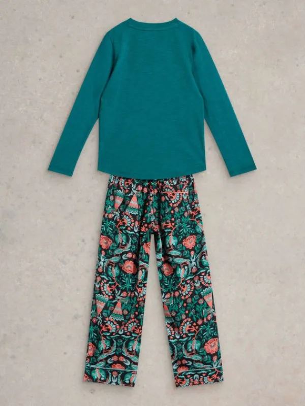 Girls Bird Printed PJ Set in BLACK PRINT<White Stuff Best