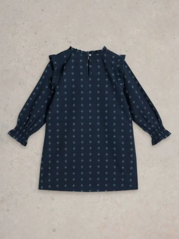 Girls Camille Dobby Frill Dress in DARK NAVY<White Stuff Sale