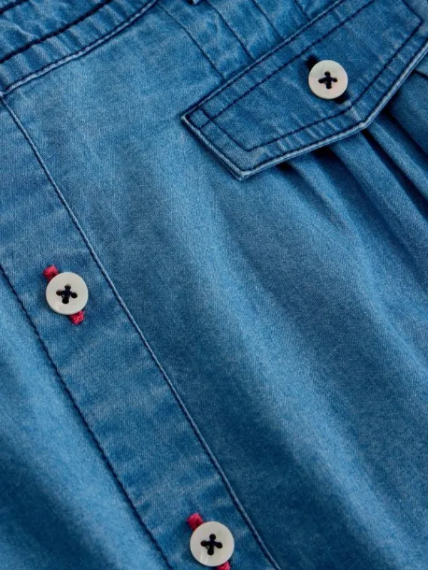Girls Chambray Skirt in CHAMBRAY BLUE<White Stuff New