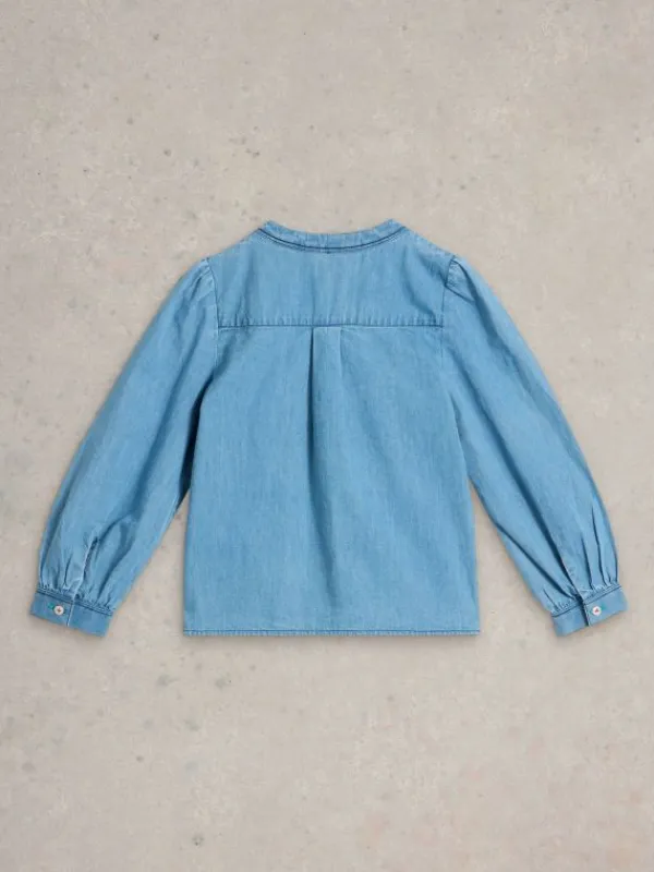Girls Chambray Top in CHAMBRAY BLUE<White Stuff New