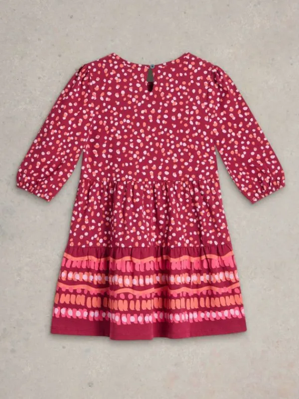 Girls Dotty Print Jersey Dress in DARK PURPLE<White Stuff Fashion