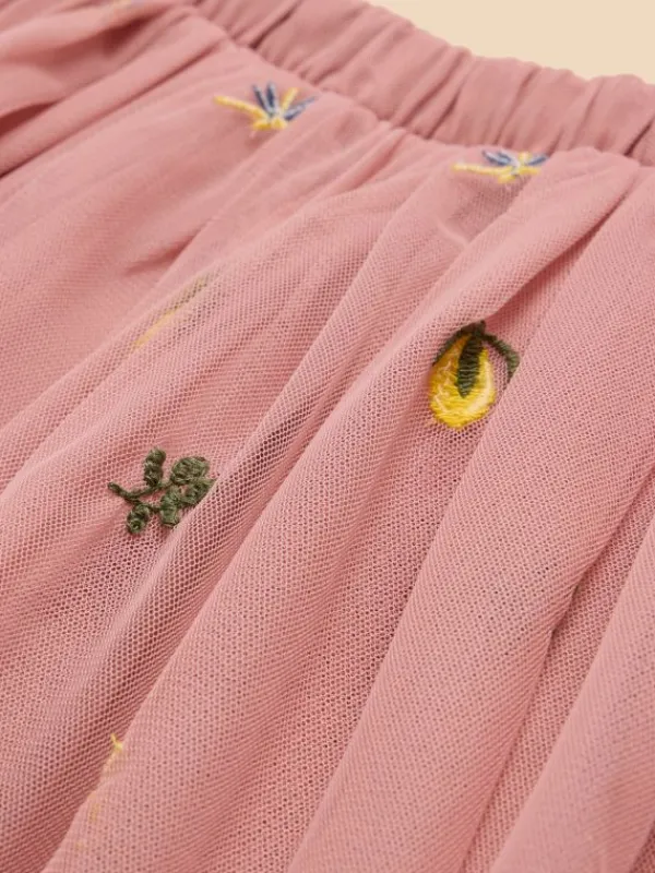 Girls Embroidered Tuelle Skirt in LIGHT PINK<White Stuff Discount
