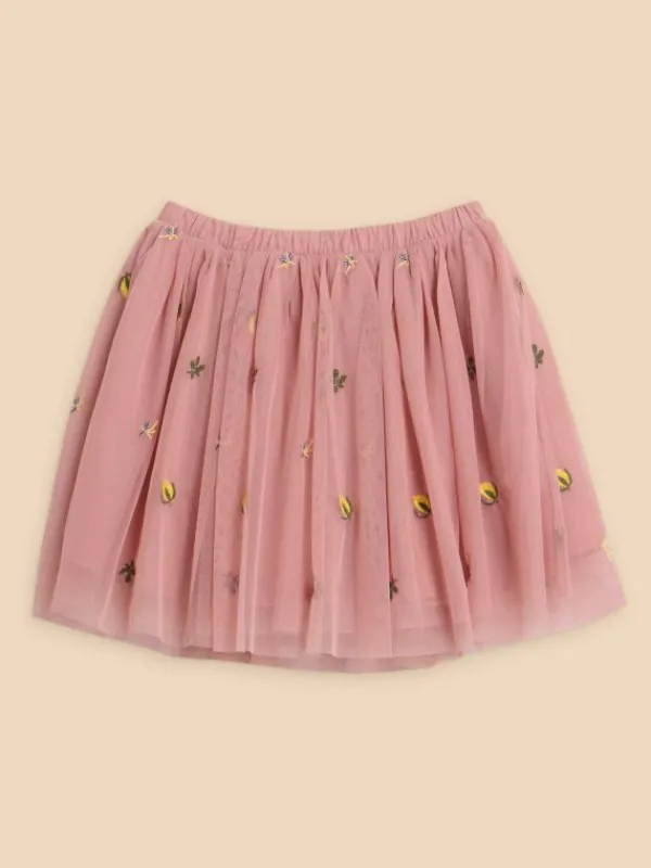 Girls Embroidered Tuelle Skirt in LIGHT PINK<White Stuff Discount