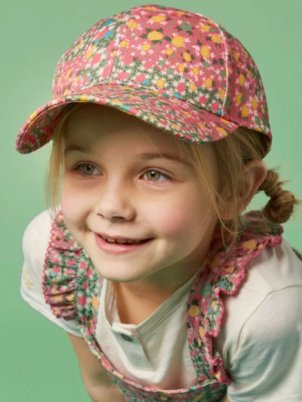 Girls Printed Cap in PINK MULTI<White Stuff Discount