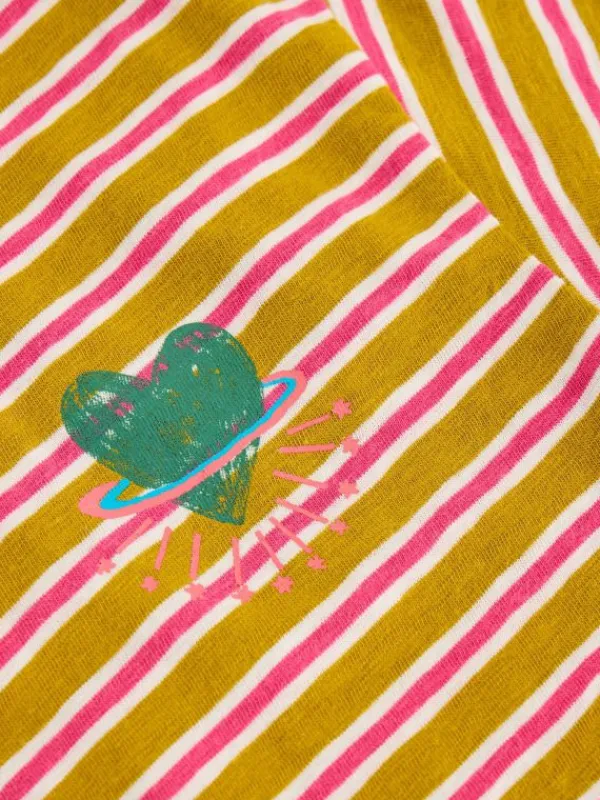 Girls Stripe Tee in YELLOW MULTI<White Stuff New