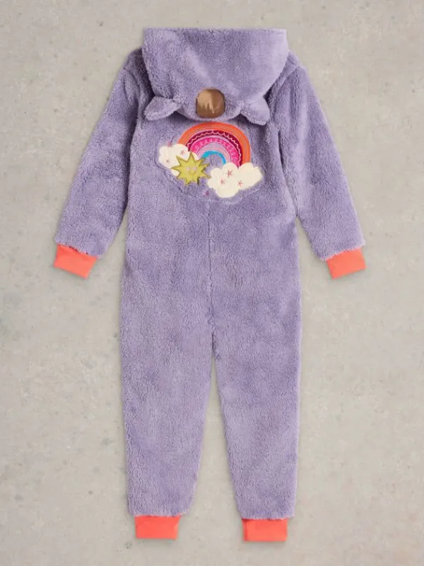 Girls Unicorn Rainbow Onesie in PURPLE MULTI<White Stuff New