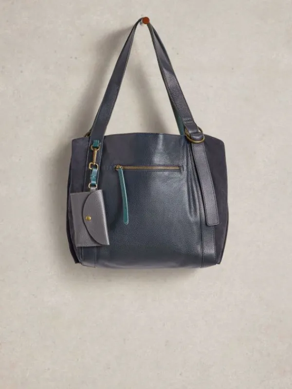 Hannah Leather Tote Bag in DARK NAVY<White Stuff Online