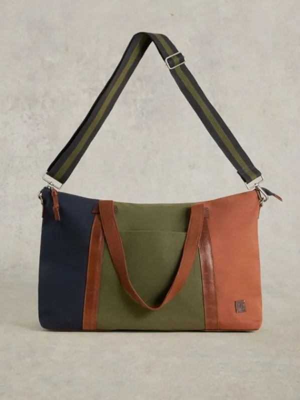 Harry Canvas Holdall Bag in GREEN MULTI<White Stuff Outlet