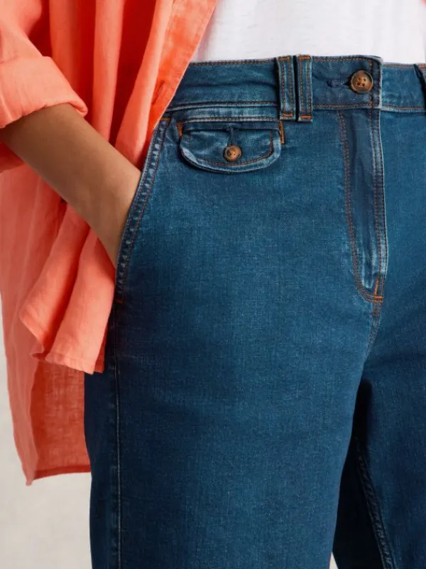 Hayley Denim Shorts in MID DENIM<White Stuff Online