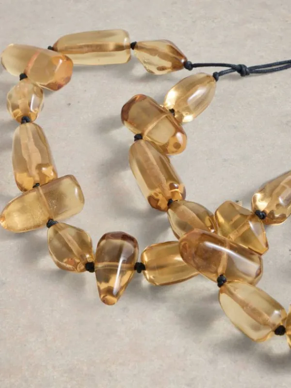 Hazel Chunky Bead Necklace in DARK NATURAL<White Stuff Fashion