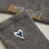 Heart Embroidered Ankle Sock in DK GREY<White Stuff Hot