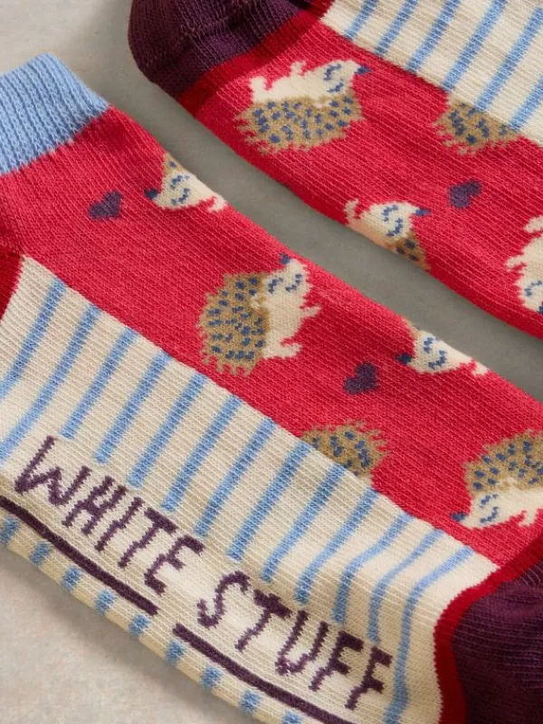 Hedghog Trainer Sock in RED MULTI<White Stuff Fashion