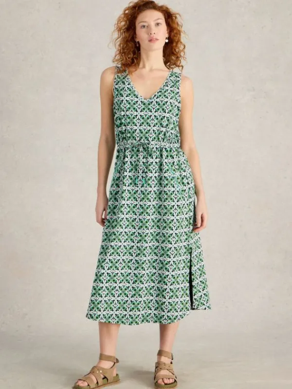 Heidi Jersey Midi Dress in NAVY PRINT<White Stuff Hot