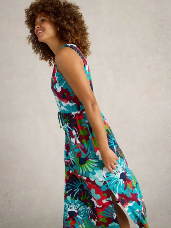 Heidi Jersey Midi Dress in NAVY MULTI<White Stuff New