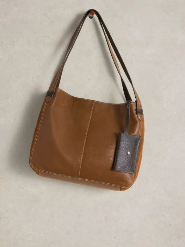 Hettie Leather Zip Tote in MID TAN<White Stuff Fashion