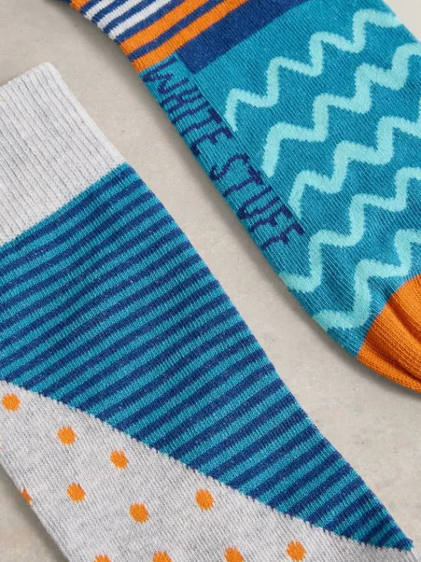 Hotch Potch Stripe Ankle Sock in BRIGHT TEAL<White Stuff Online