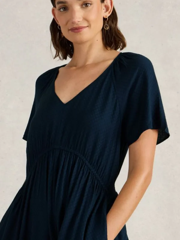 Imogen Short Sleeve Midi Dress in DARK NAVY<White Stuff Hot