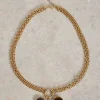 IRIS SEMI-PRECIOUS DROP STONE NECKLACE in GOLD TONE METALLIC<White Stuff Outlet