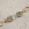 IRIS SEMI-PRECIOUS DROP STONE EARRING in DUSTY GREY<White Stuff Hot