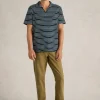 Jacquard Short Sleeve Stripe Polo in NAVY MULTI<White Stuff Best