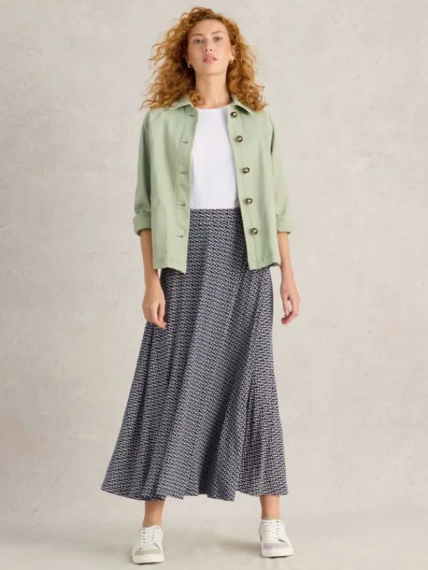 Jada Jersey Maxi Skirt in NAVY PRINT<White Stuff Online