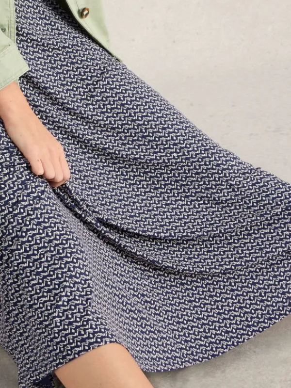 Jada Jersey Maxi Skirt in NAVY PRINT<White Stuff Online