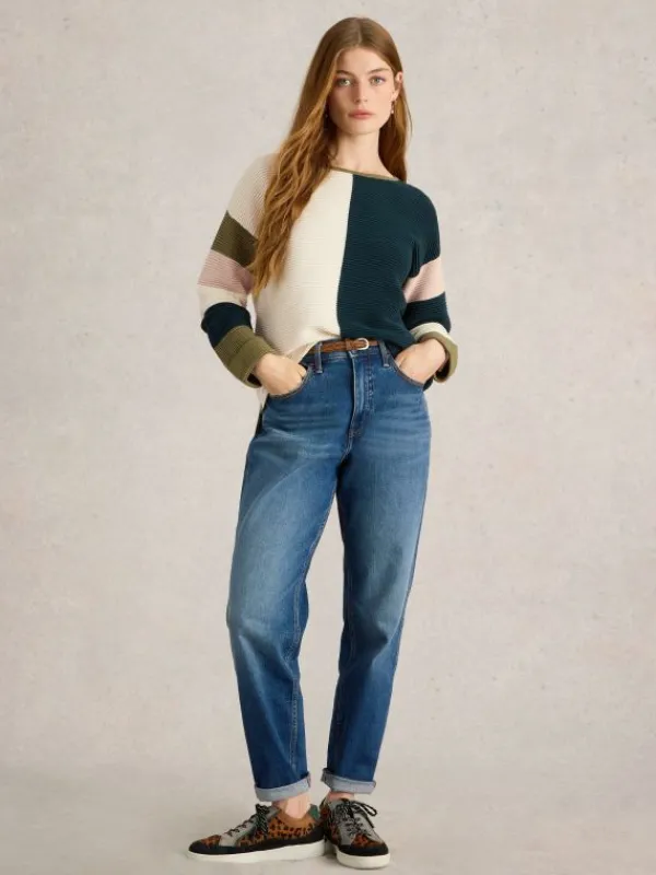 JANA COLOURBLOCK JUMPER in NATURAL MULTI<White Stuff Online