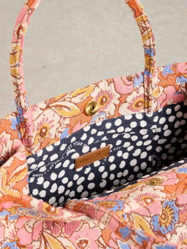 Jasmine Jacquard Tote in PINK MULTI<White Stuff Fashion