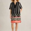 June Linen Short Sleeve Dress in BLACK PRINT<White Stuff Discount