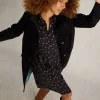 Karla Velvet Coat in PURE BLACK<White Stuff Online