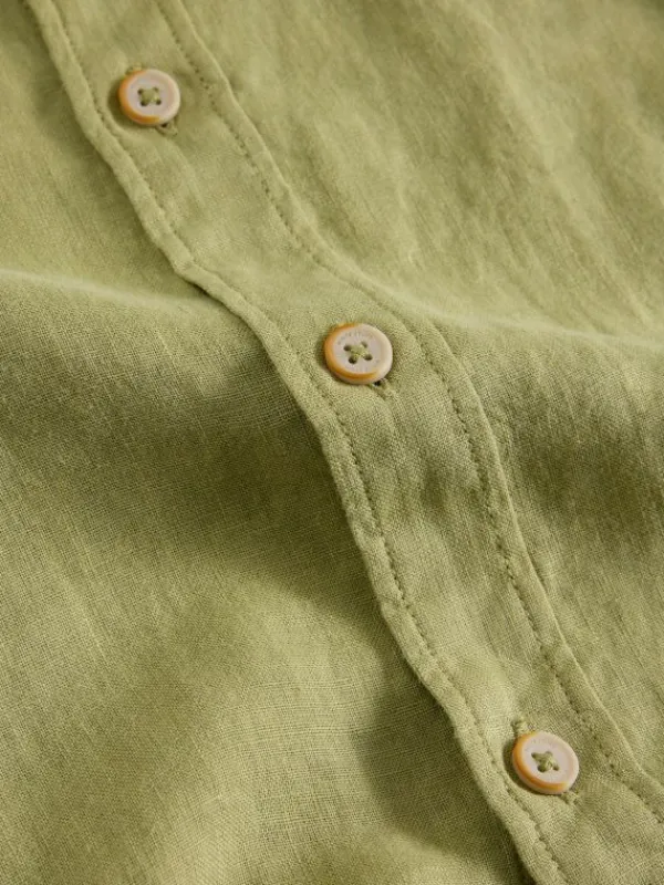 Keswick Linen Shirt in MID GREEN<White Stuff Hot