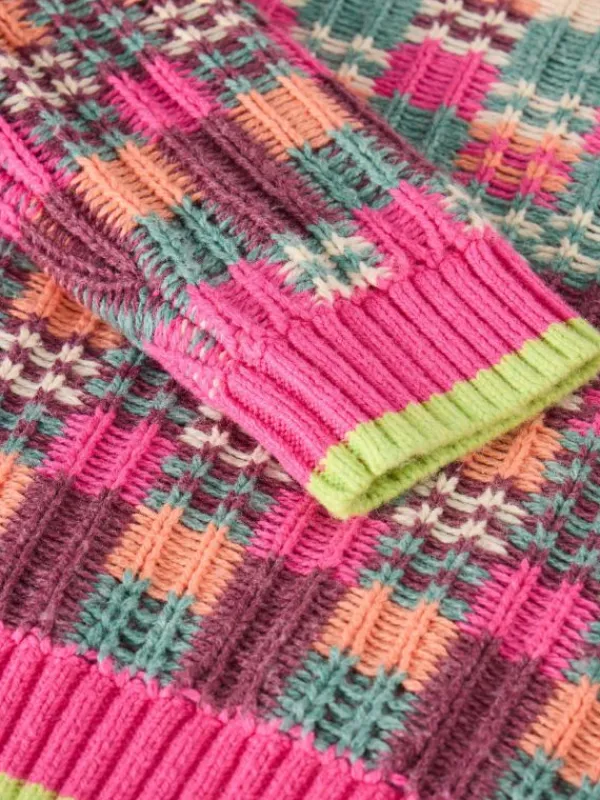 Kids Checkerboard Jumper in PINK MULTI<White Stuff Outlet