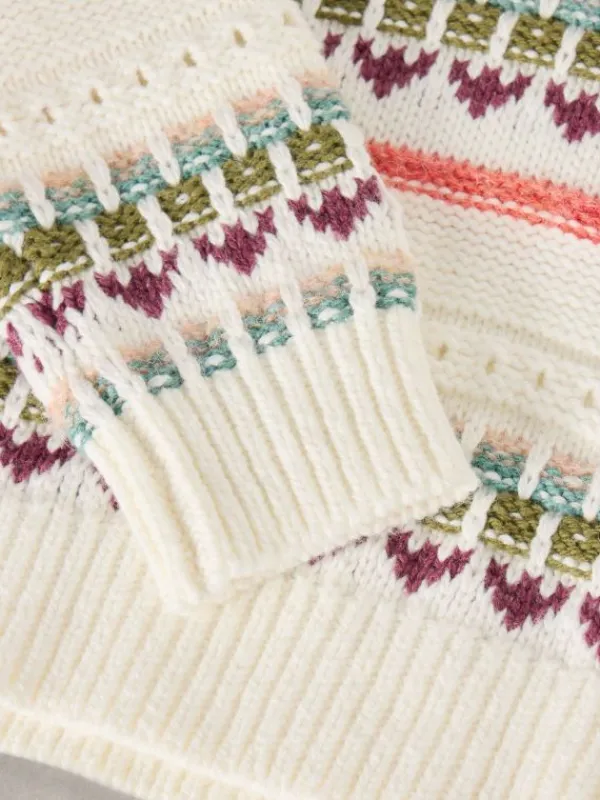 Kids Fairisle Crew Jumper in NATURAL MULTI<White Stuff Discount