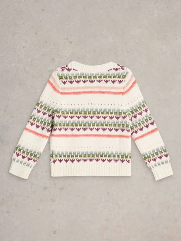 Kids Fairisle Crew Jumper in NATURAL MULTI<White Stuff Discount