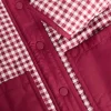 Kids Gingham Borg Lined Coat in DEEP RED<White Stuff Fashion