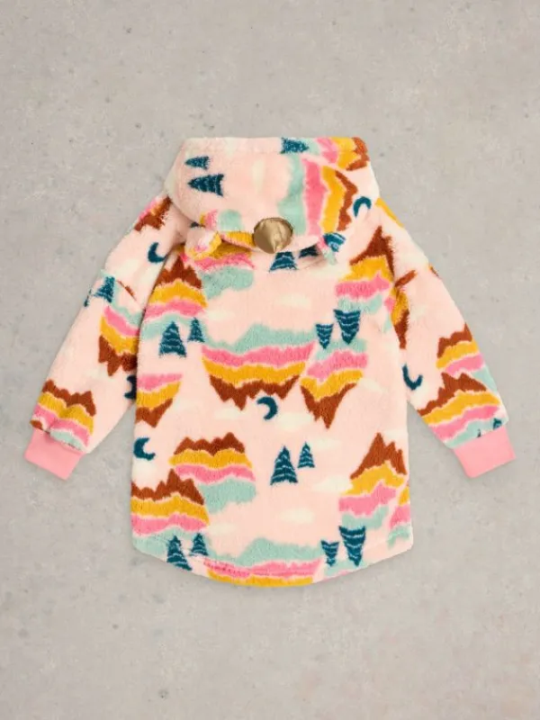 Kids Girls Rainbow Cosy Hoodie in NATURAL MULTI<White Stuff Fashion