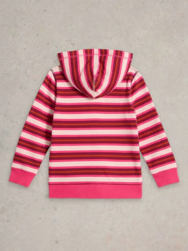 Kids Penny Stripe Hoodie in PURPLE MULTI<White Stuff Clearance