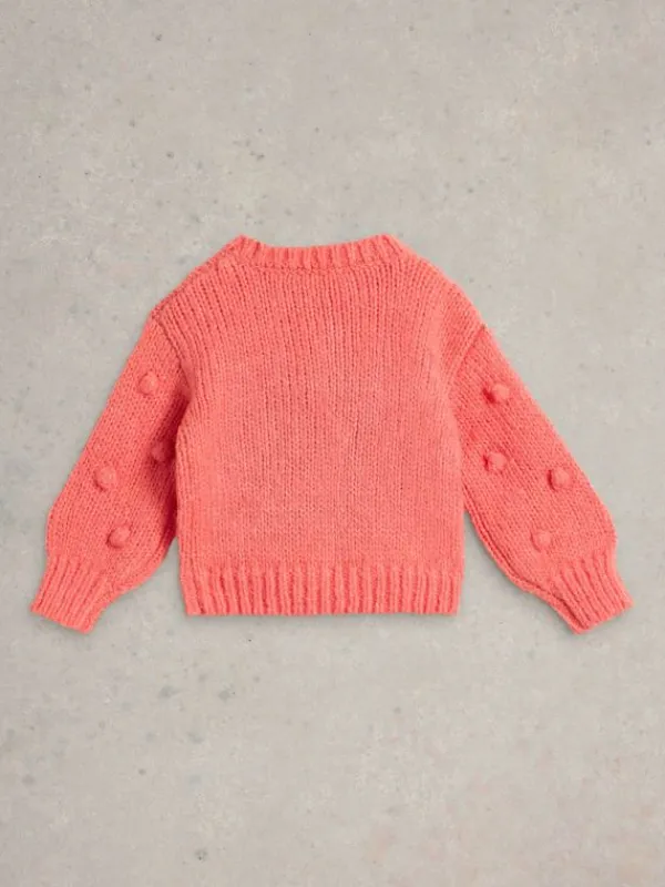 Kids Pom Pom Jumper in LIGHT CORAL<White Stuff Hot