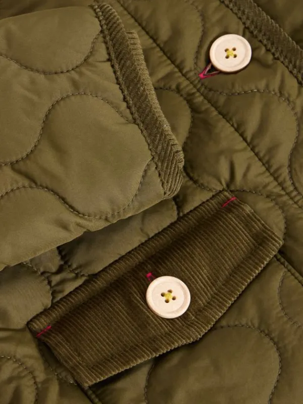 Kids Quilted Jacket in KHAKI GREEN<White Stuff Online