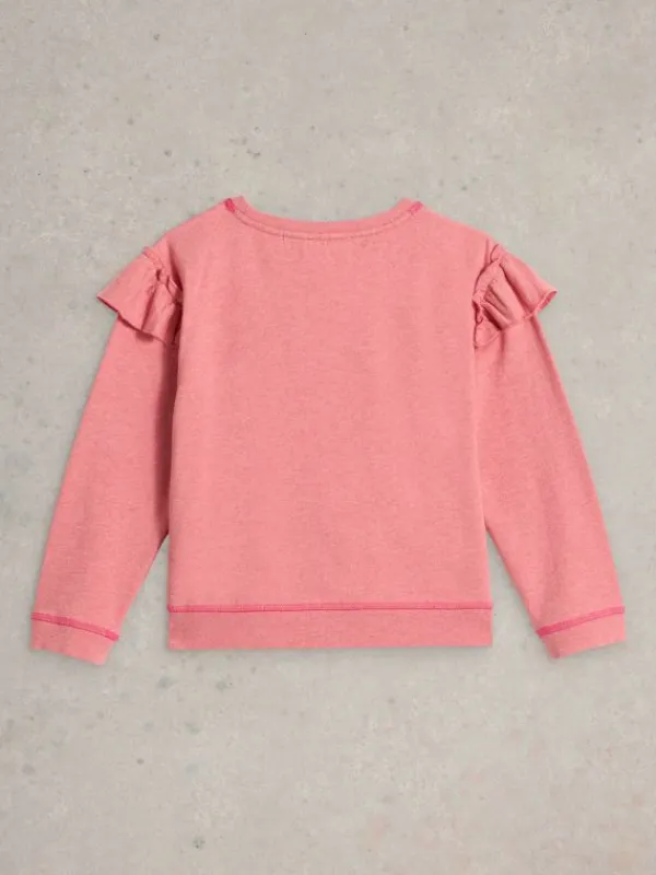 Kids Sadie Swan Crew Neck Sweat in MID PINK<White Stuff Online