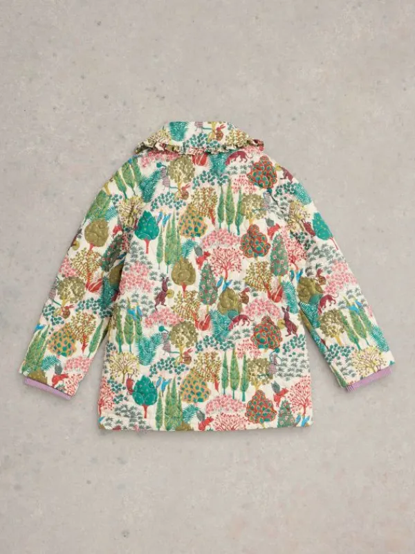 Kids Woodland Print Quilted Coat in NATURAL MULTI<White Stuff Discount