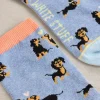 Kissing Sausage Dog Ankle Socks in LIGHT BLUE<White Stuff Best