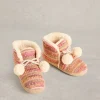 Knitted Bootie Slipper in NATURAL MULTI<White Stuff Hot