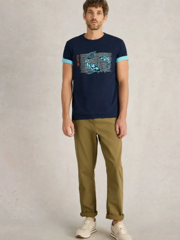 Koi Fish Graphic Tee in NAVY PRINT<White Stuff Best
