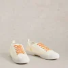 Lace Up Pippa Canvas Trainer in BRILLIANT WHITE<White Stuff Best