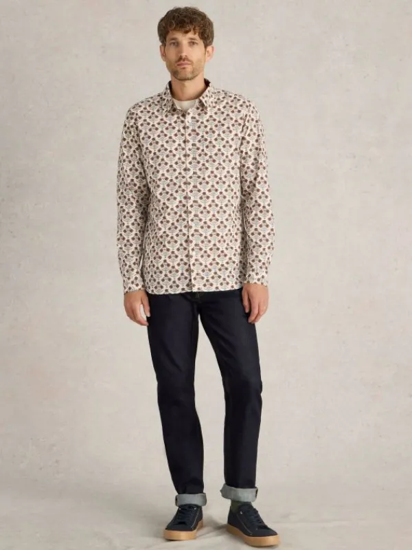 Large Dandelion Printed Shirt in NATURAL MULTI<White Stuff New